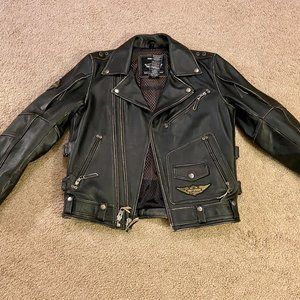 Harley Men's Medium Leather Riding Jacket-LIKE NEW